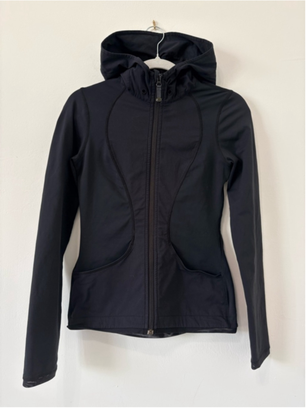 Lululemon Vintage Get Ready Jacket Hooded Full Zip Sz 2 Black EUC - Picture 2 of 11